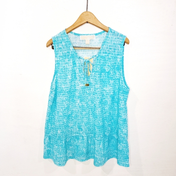 Michael Kors Tops - Michael Kors Peace Love Flowy Logo Tank sz Medium